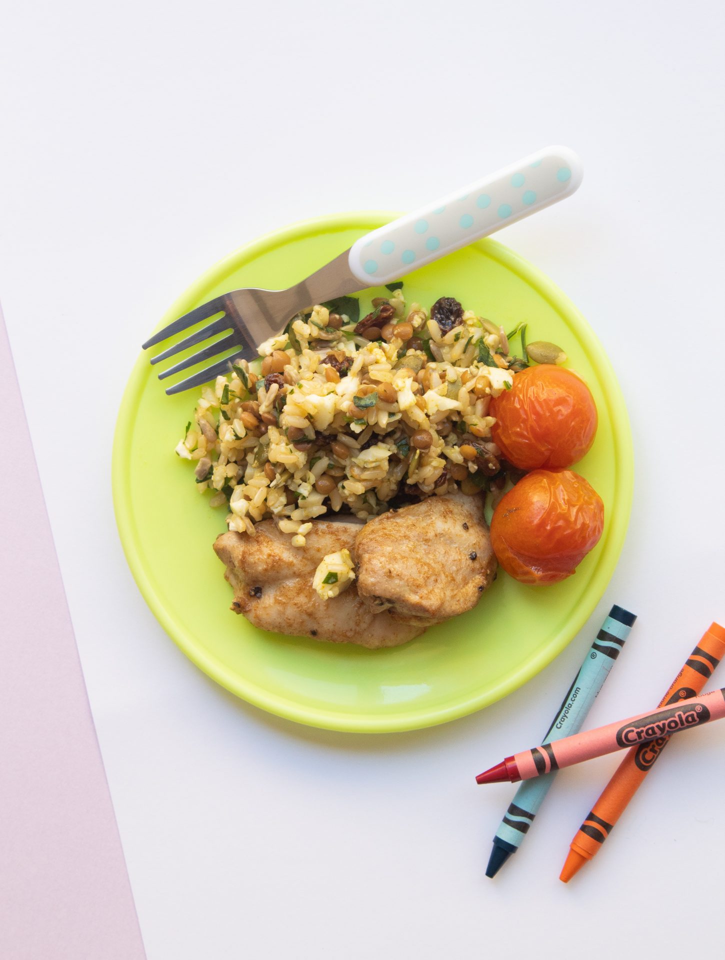 Chicken with cauliflower and grain salad