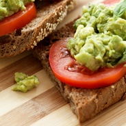 Smashed avocado with feta on sourdough