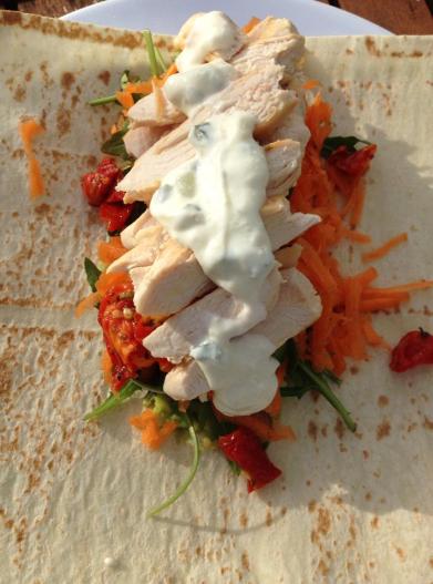 Zesty tzatziki and chicken wrap